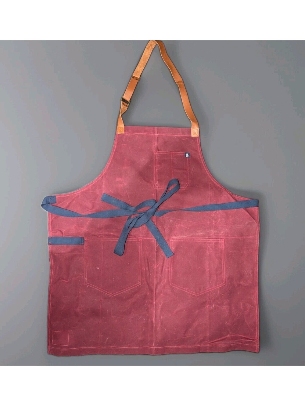 Hedley Bennett Waxed Cotton Apron Maroon Leather